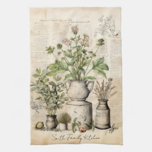 Botanische Chic Familienaam Gift Theedoek