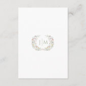 Botanische Chic Pastel Floral Wedding Details Kaar Informatiekaartje (Achterkant)