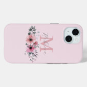 Botanische chic roze waterverf bloem Case-Mate iPhone case (Achterkant (horizontaal))