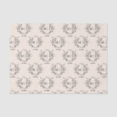 botanische chic typografie monogram bruiloft  tissuepapier (Voorkant)