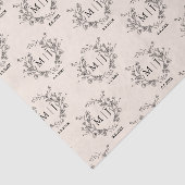 botanische chic typografie monogram bruiloft  tissuepapier (Detail)