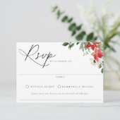Botanische Chic Winter Wedding RSVP-kaart RSVP Kaartje (Staand voorkant)