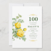 Botanische Chic Yellow Green Floral 100e verjaarda Kaart (Voorkant)