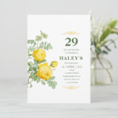 Botanische Chic Yellow & Green Floral 29th Birthda Kaart (Staand voorkant)