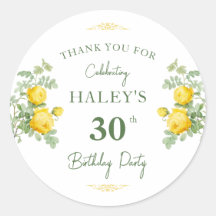 Botanische Chic Yellow & Green Floral 30e verjaard