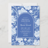 Botanische Chinoiserie Delft Blue Vrijgezellenfees Kaart (Voorkant)