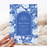 Botanische Chinoiserie Delft Blue White Baby showe