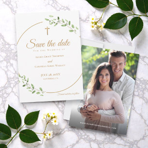 Botanische Christelijke Trouwkaart Elegant Kaart
