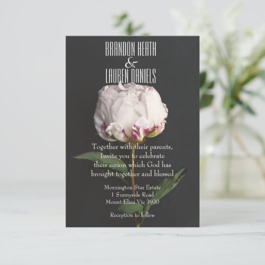 Botanische - Christelijke uitnodiging tot bruiloft (Staand voorkant)