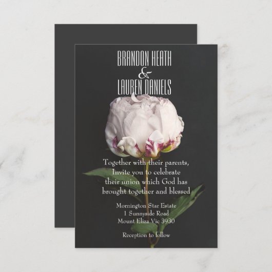 Botanische - Christelijke uitnodiging tot bruiloft (Voorkant / Achterkant)