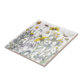 Botanische chrysanthemum Wildflower Flowers Tile Tegeltje (Zijkant)