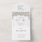 Botanische Chuppah in een joodse bruiloft All In One Uitnodiging (Binnen)