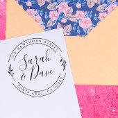 Botanische Circular Wedding Script Return-adres Rubberstempel