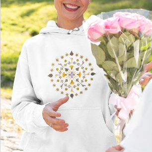 Botanische Cirkel Geperste Bloem Van Origineel Hoodie