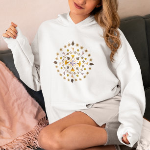Botanische Cirkel Geperste Bloem Van Origineel Hoodie