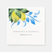 Botanische Citroen Bruiloft Tafel Decor Servet (Voorkant)