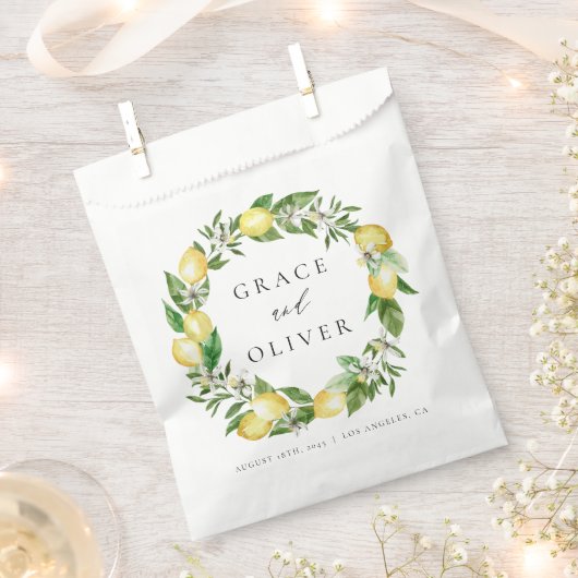 Botanische citroen en groen dank je bruiloft bedankzakje (Geknipt)