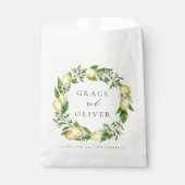 Botanische citroen en groen dank je bruiloft bedankzakje (Voorkant)