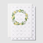 Botanische citroen en groen krans tuin bruiloft vellum uitnodigingen (Offset (Uitnodiging))