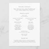 Botanische citroen en groene krans zomer bruiloft programmakaart (Achterkant)