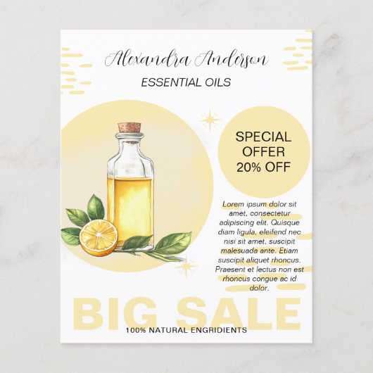 Botanische Citroen Etherische Oliën Aquarel Bloemi Flyer (Voorkant)