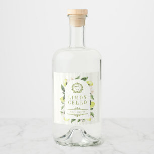Botanische Citroen Frame Limoncello Likeurfles Etiket