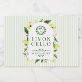 Botanische Citroen Frame Limoncello Sparkling Wijnetiket (Enkel label)