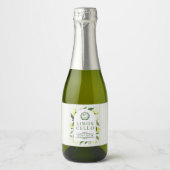 Botanische Citroen Frame Limoncello Sparkling Wijnetiket (Voorkant)