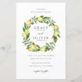 Botanische citroen krans tuin bruiloft uitnodiging (Voorkant)