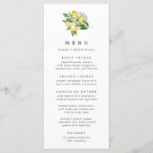 Botanische citroen thema Vrijgezellenfeest of brui Menu (Voorkant)
