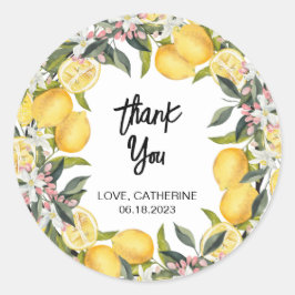 Botanische Citroen Tuin Zomer Dank u Ronde Sticker