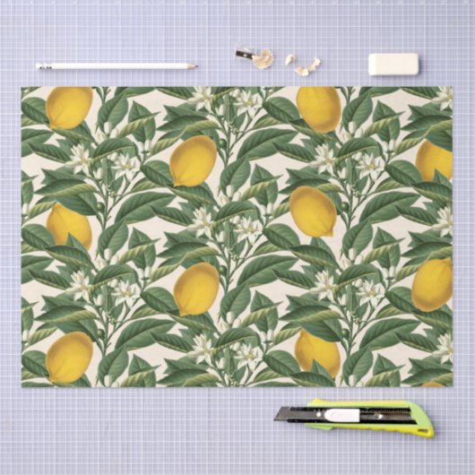  botanische citroenbloesempatroon tissuepapier (Craft)