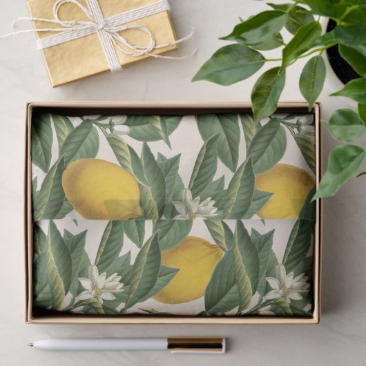  botanische citroenbloesempatroon tissuepapier (Geschenk)