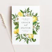 Botanische citroenbloesems QR-code Bewaar de datum Briefkaart