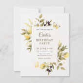 Botanische citroenen bloementak verjaardag kaart (Voorkant)