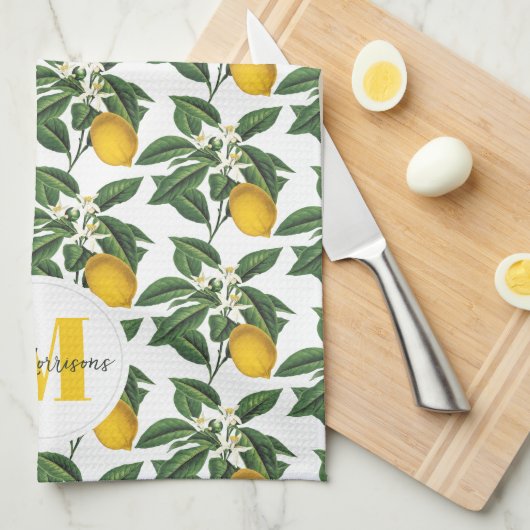 botanische citroenen familienaam theedoek (Quarter Fold)