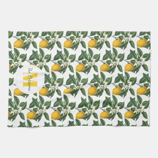  botanische citroenen familienaam theedoek (Horizontaal)