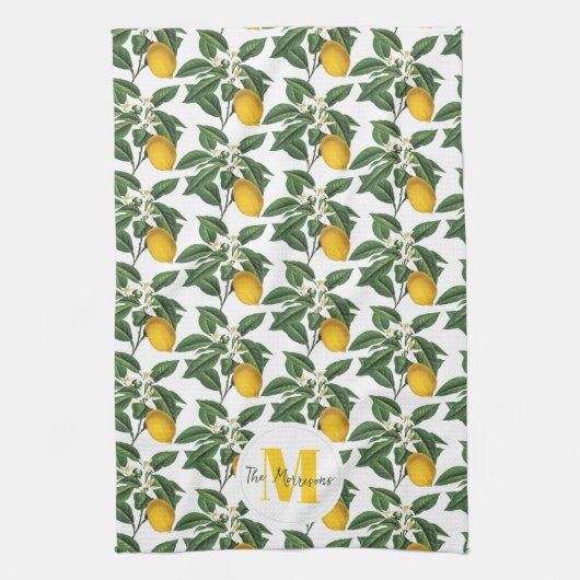  botanische citroenen familienaam theedoek (Verticaal)