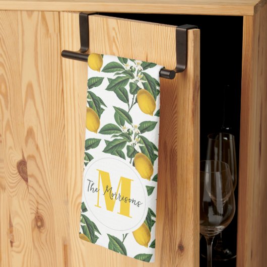  botanische citroenen familienaam theedoek (Derde Gevouwen)