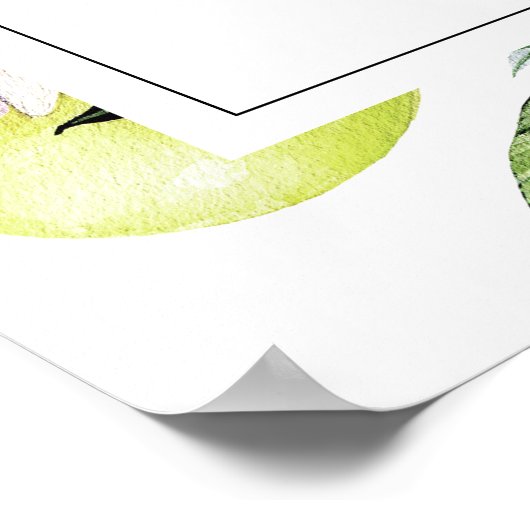 Botanische citroenen hoofd squeeze bruids douche poster (Hoek)