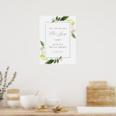 Botanische citroenen hoofd squeeze bruids douche poster (Keuken)