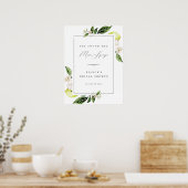 Botanische citroenen hoofdthema bruidsdouche poster (Keuken)