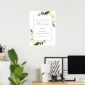 Botanische citroenen hoofdthema bruidsdouche poster (Thuiskantoor)