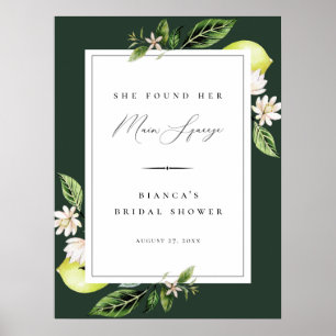 Botanische citroenen Main Squeeze Bruiloftsfeest P Poster