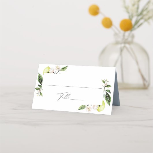 Botanische Citroenen Wedding Place Card Plaatskaartje (Voorkant)