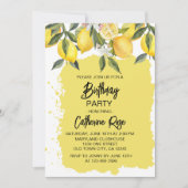 Botanische citroenen zomer verjaardagsfeestje kaart (Voorkant)