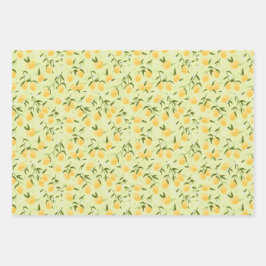 Botanische citroenvrucht en picknick inpakpapier vel