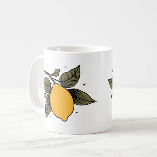  botanische citroenvrucht koffiemok (Voorkant links)