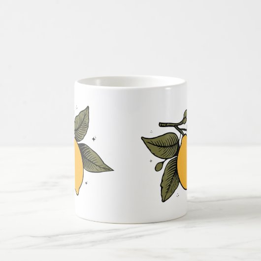  botanische citroenvrucht koffiemok (Center)