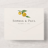  Botanische Citrus Citroen Vruchten Bruiloft All In One Uitnodiging (Achterkant)